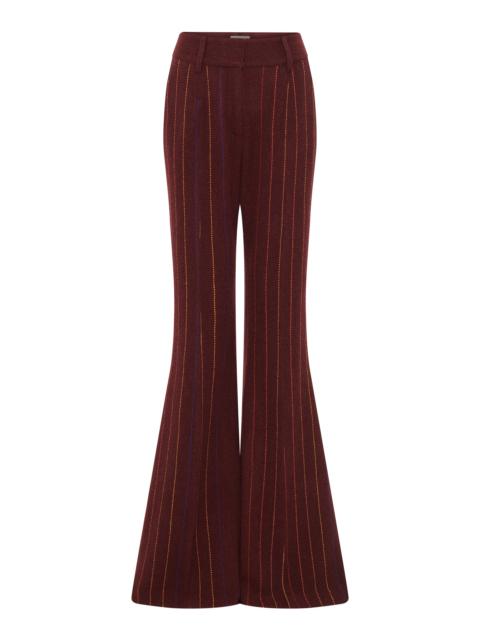 GABRIELA HEARST Rhein Flare Pant in Burnt Sienna Multi Pinstripe Wool Cashmere
