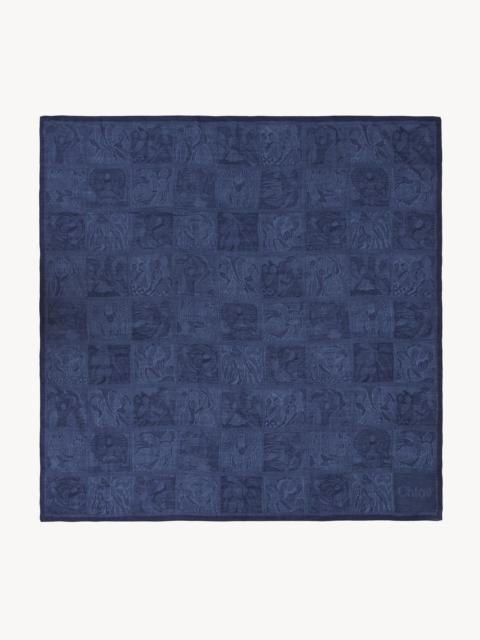 Chloé DENIM-EFFECT SQUARE SCARF