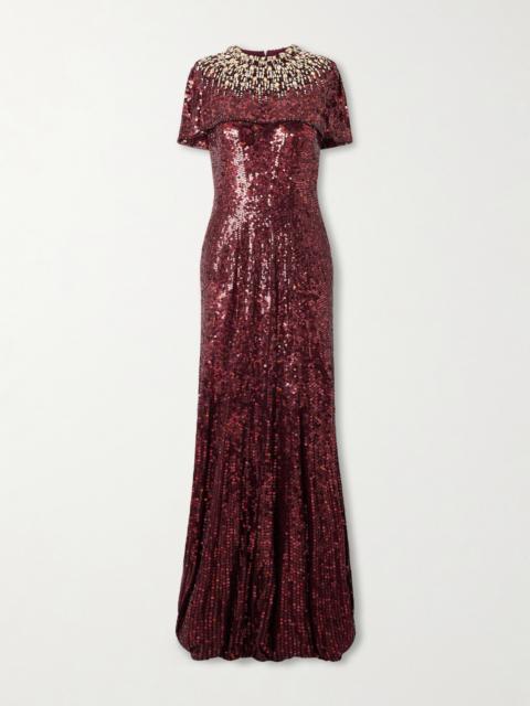 JENNY PACKHAM Radiant Sequined Crepe Gown