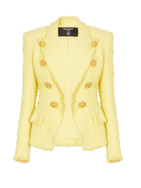 Balmain 8-button fitted tweed jacket