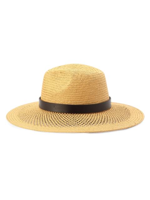 MICHAEL KORS Women's Open Weave Straw Fedora - Brown