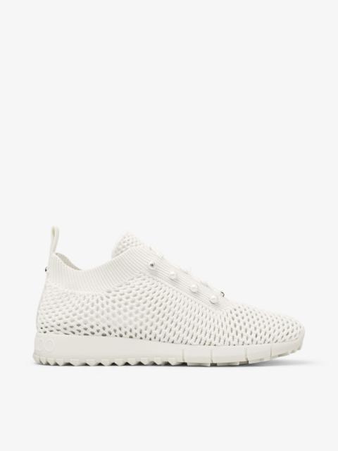 JIMMY CHOO Veles
Latte Crochet Knit Low-Top Trainers with Pearls
