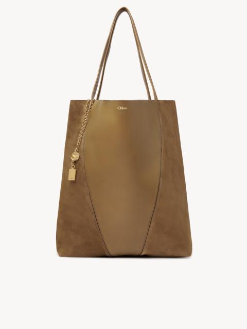LARGE CHLOÉ SPIN TOTE BAG IN GRAINED & SUEDE LEATHER