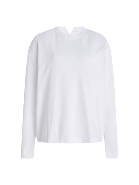Another Tomorrow Seamed Cotton Top white