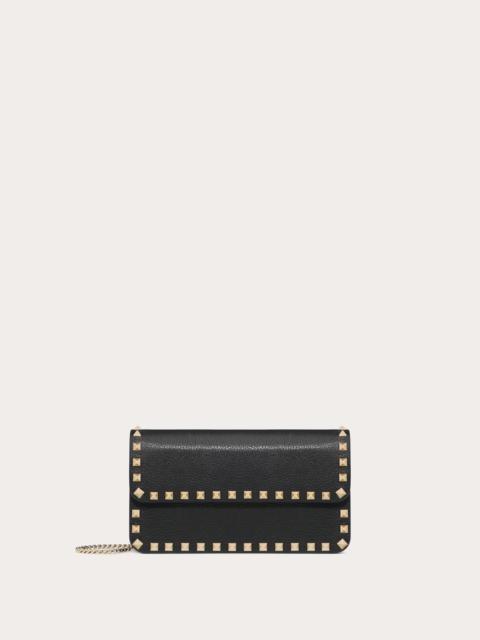 Valentino ROCKSTUD GRAINY CALFSKIN CHAIN POUCH