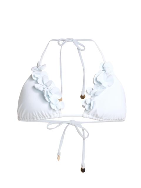 RAMY BROOK Women's Nikoleta 3D Flower Triangle Bikini Top - White