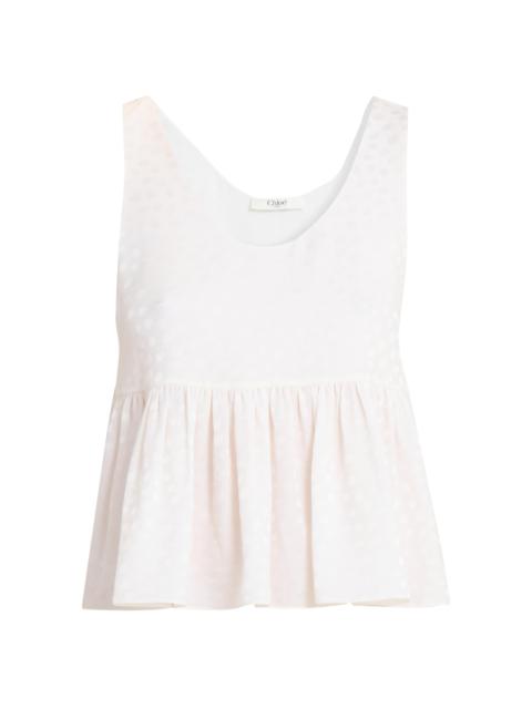Chloé Women's Shirred Silk Tank - Iconic Milk