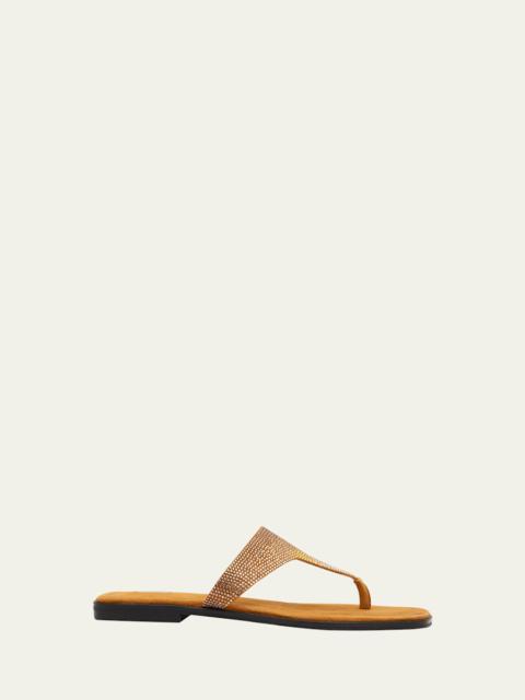 NODALETO Bulla Nova Embellished Suede Thong Sandals