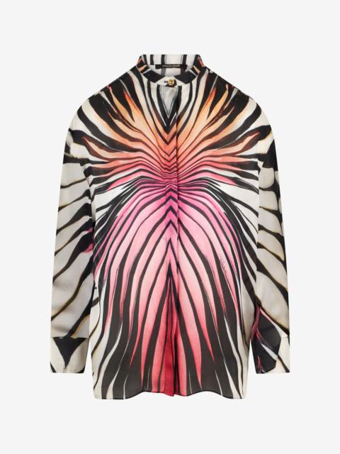 Roberto Cavalli Ray Of Paradise Print Silk Shirt