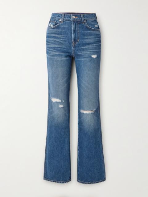 VERONICA BEARD Dylan Distressed High-rise Straight-leg Jeans