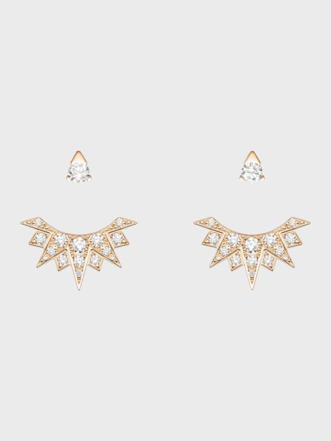 Piaget Sunlight 18k Rose Gold Diamond Earring Jackets