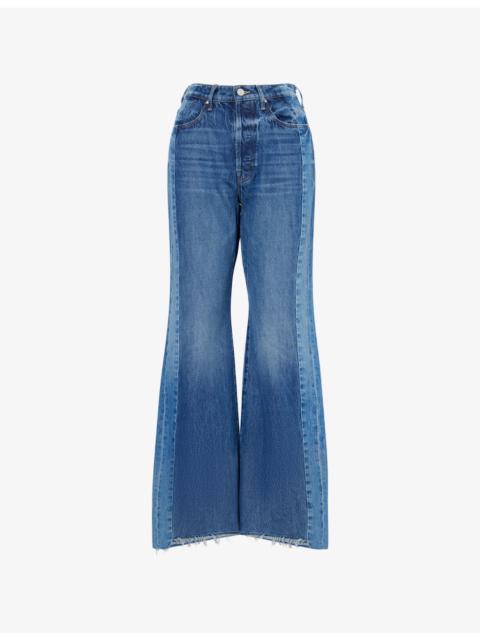 MOTHER The Tux Sidestepper Sneak Fray Wide-Leg Denim Jeans