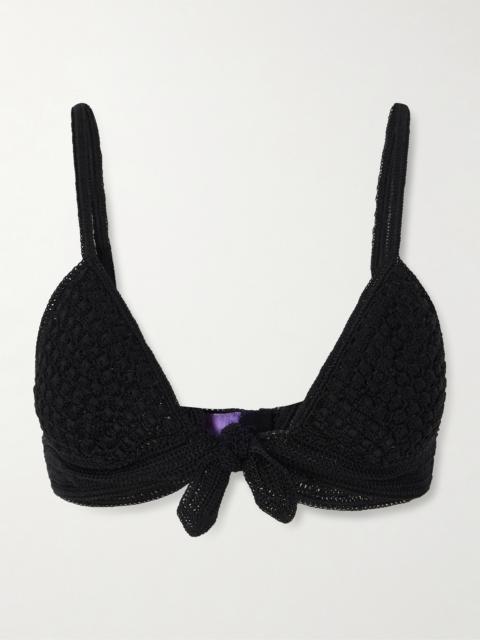 Ralph Lauren Crocheted Silk Triangle Bra