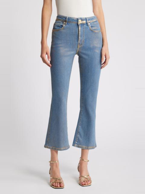 FRAME Le Crop Mini Bootcut Jeans in Blue/Gold Hologram at Nordstrom