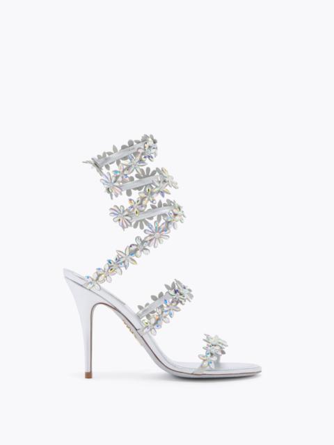 RENE CAOVILLA EVA METALLIC SILVER SANDAL 100