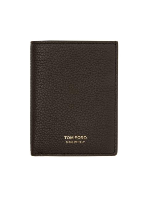 TOM FORD Brown Folding Card Holder