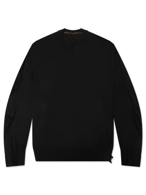 sacai COTTON TYPEWRITER X KNIT PULLOVER - BLACK