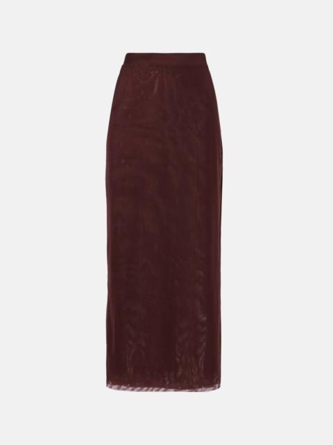 SIR. High-rise jersey midi skirt