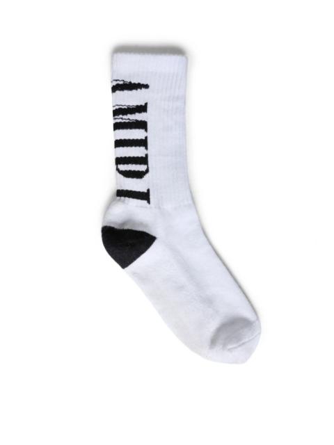 AMIRI Socks With Vertical Logo White And Black