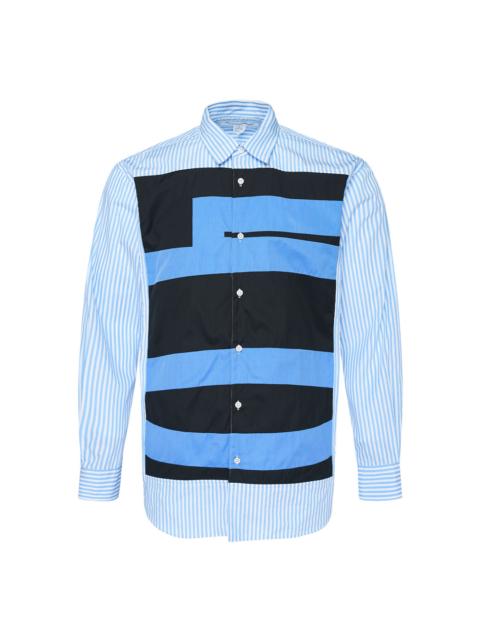 Comme des Garçons SHIRT Striped Paneled Long Sleeve Shirt