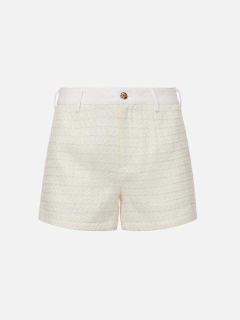 Seagull Embroidery Tweed Shorts