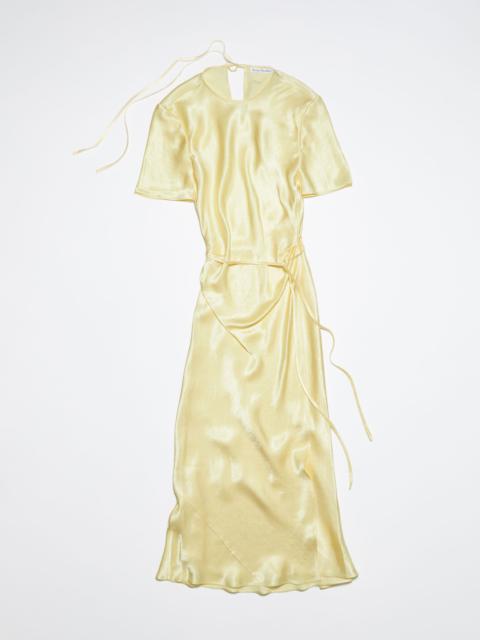 Satin wrap dress - Pastel yellow