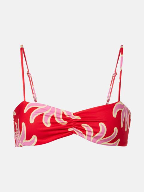 CALA de la CRUZ Lilo printed ruched bikini top