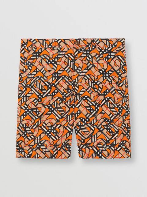 Burberry Monogram Print Cotton Shorts
