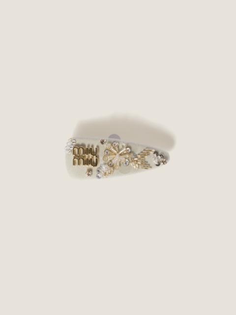 Miu Miu Embroidered gabardine hair clip