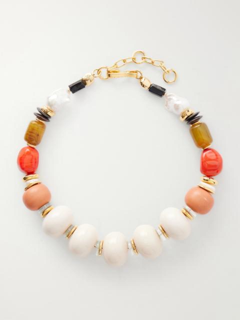 LIZZIE FORTUNATO Ilios Gold-plated Multi-stone Necklace