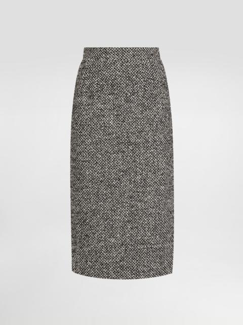 Dolce & Gabbana Dotted wool blend sheath skirt