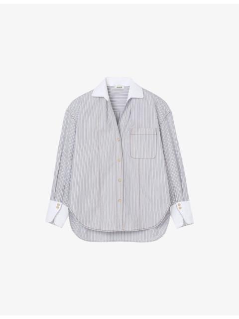 Sandro Striped Relaxed-Fit Cotton Shirt