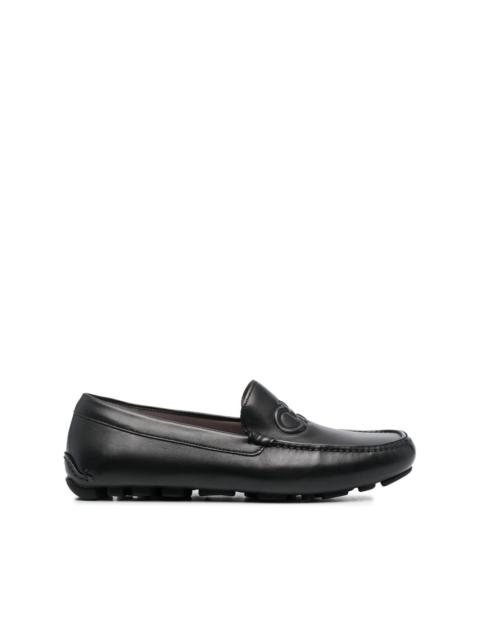 embossed-Gancini loafers