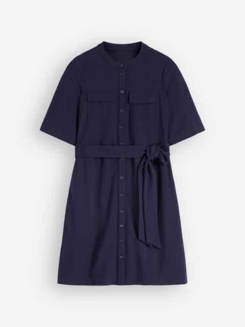 BODEN Front Pocket Ponte Dress-Navy