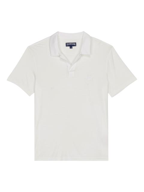 Men Tencel Polo Shirt Solid