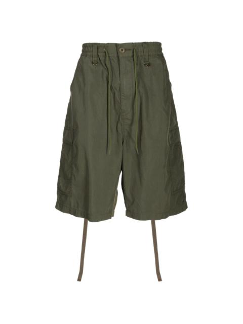 elasticated cotton-blend cargo shorts