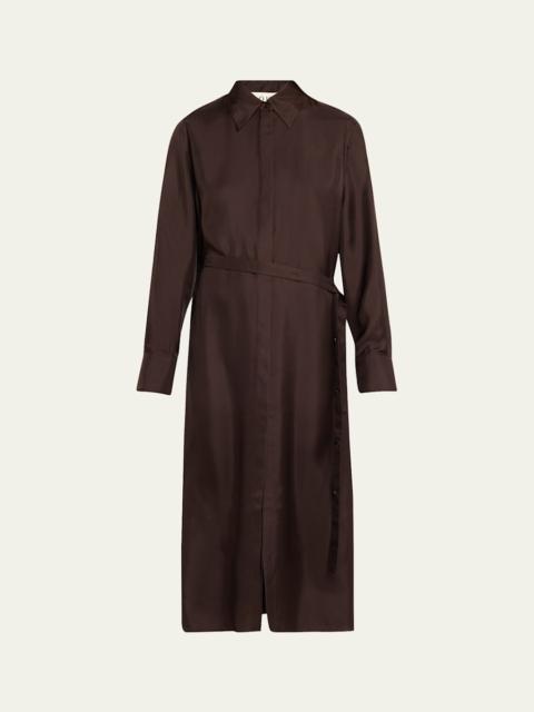 RÓHE Long-Sleeve Deconstructed Silk Wrap Dress