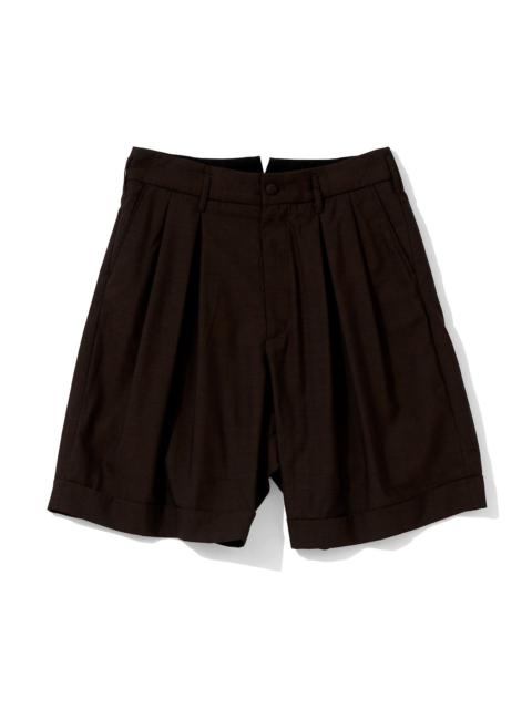 Engineered Garments Bontan Shorts for Nepenthes NY and Blue in Green - Dark Brown Tropical Wool
