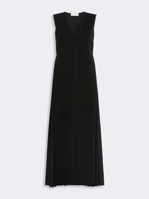 Sportmax ADESSO Long plissé-pleated viscose dress - BLACK