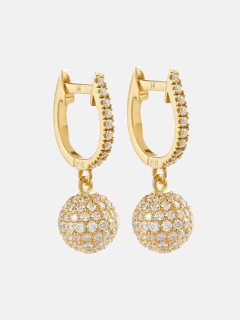 ILEANA MAKRI Ball 18kt gold drop earrings with diamonds