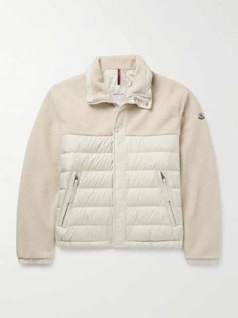 Moncler Mistral Panelled Fleece and Quilted Shell Down Jacket
