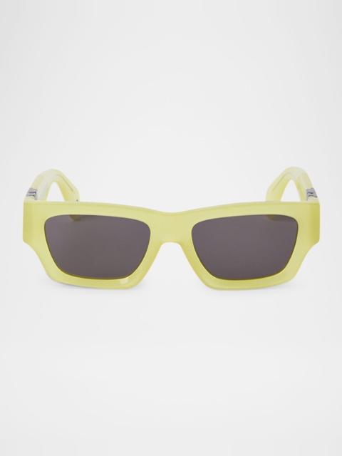 Palm Angels Men's Magnolia Acetate and Metal Rectangle Sunglasses