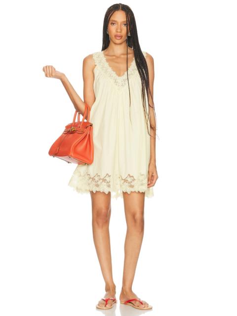 HELSA Mini Dress With Lace in Tech Poplin