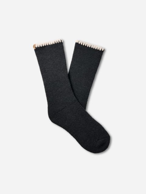 UGG ® Women's Marleny Whipstitch Crew Sock Acrylic in Black/Cream