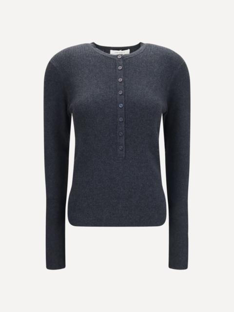 LISA YANG Airi Henley Sweater in cotton and cashmere