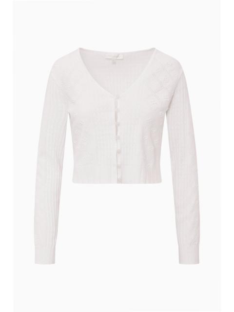 LoveShackFancy Laken Cotton Pointelle Cardigan