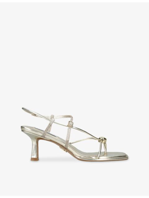 STEVE MADDEN Jackpots Faux-Leather Heeled Sandals
