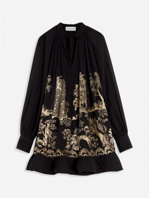 Lanvin LONG-SLEEVE DRESS IN SILK JACQUARD