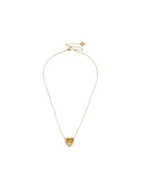 GUESS USA Mon Amour crystal-embellished heart necklace