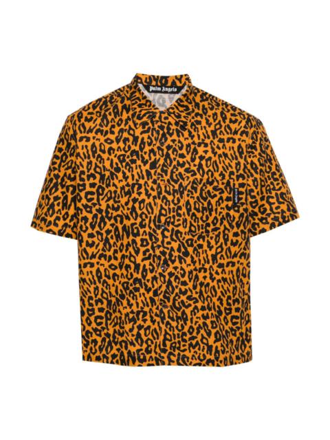 Palm Angels LEOPARD-PRINT POPLIN SHIRT